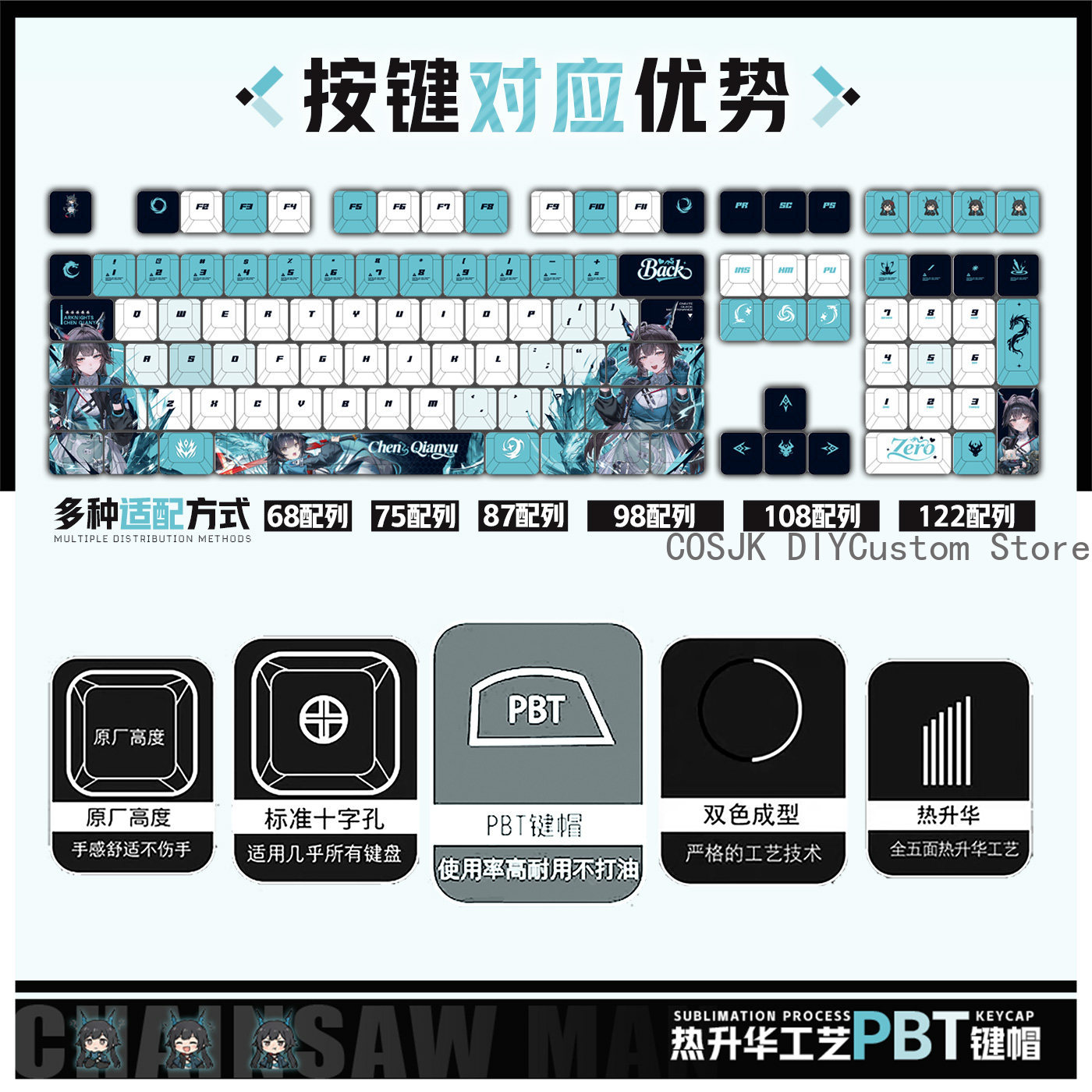122 Teclas Anime Chen Qianyu A - Gaming Accessories Anime reseña y precio