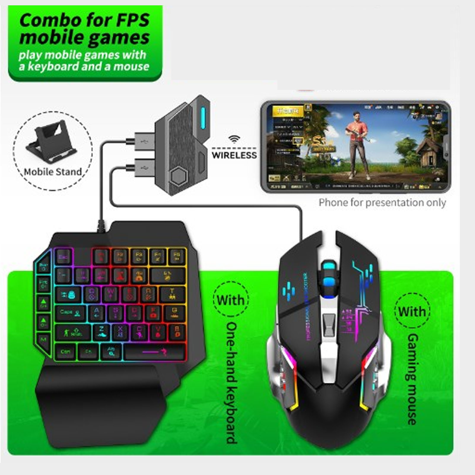 Conjunto de convertidor de tec - Gaming Hand Accessories reseña y precio