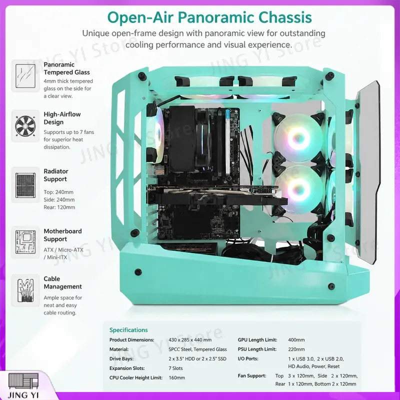 Caja de PC para juegos mATX, c - Gaming Hardware And Accessories reseña y precio
