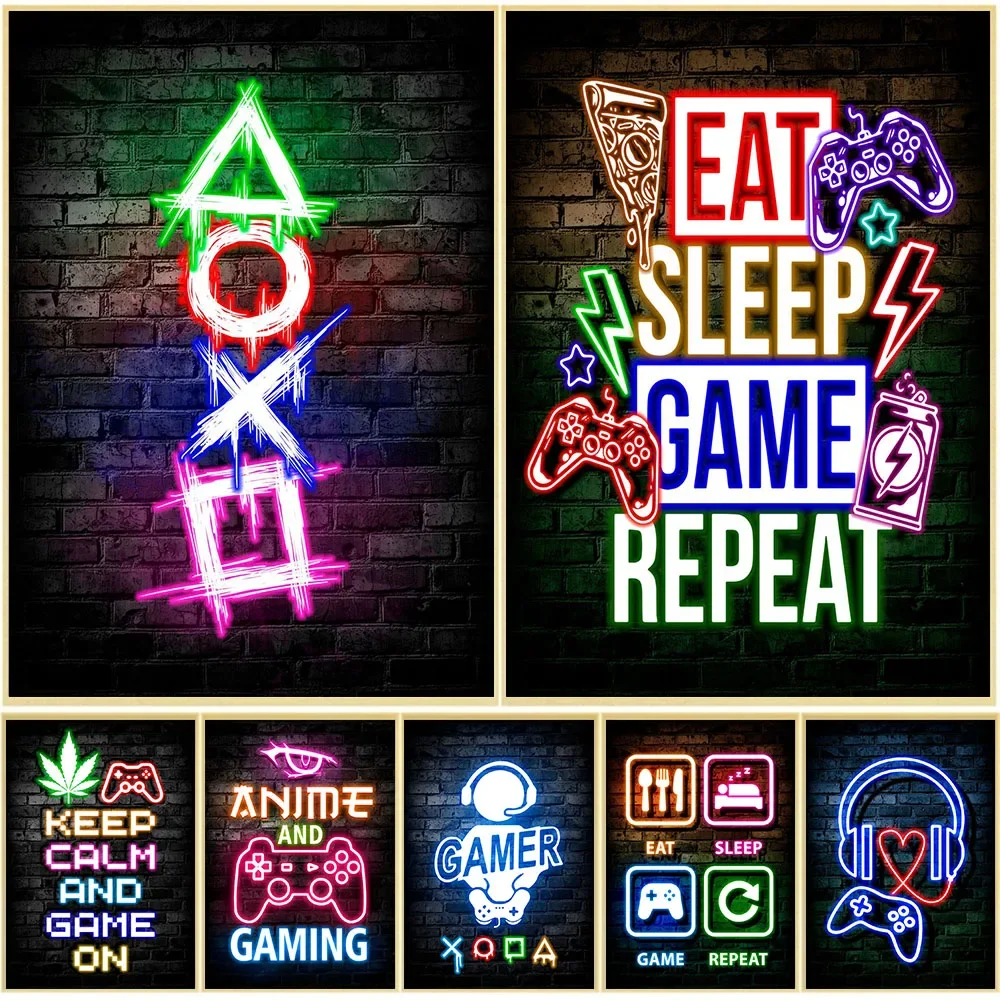 Pósteres de Arte Mural con Dis - Gaming Accessories Decor reseña y precio